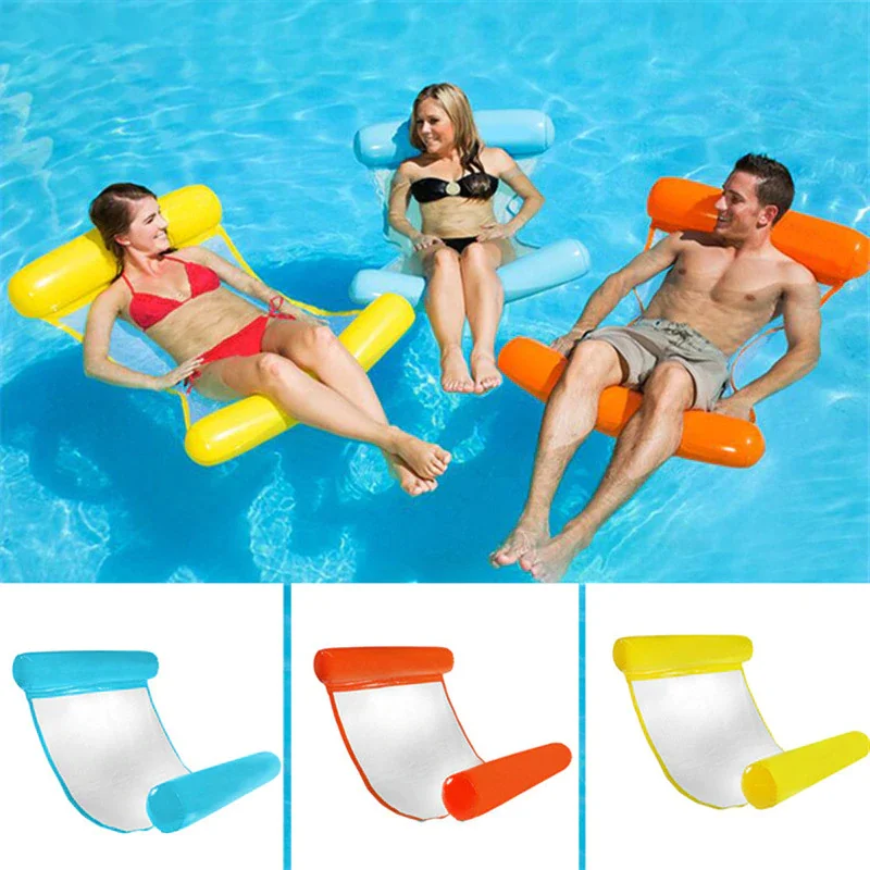 

Inflatable Floating Bed Water Hammock Recliner Swimming Ring Beach lounge Swimming Chair Float Pool Party Lounge Bed Dropship