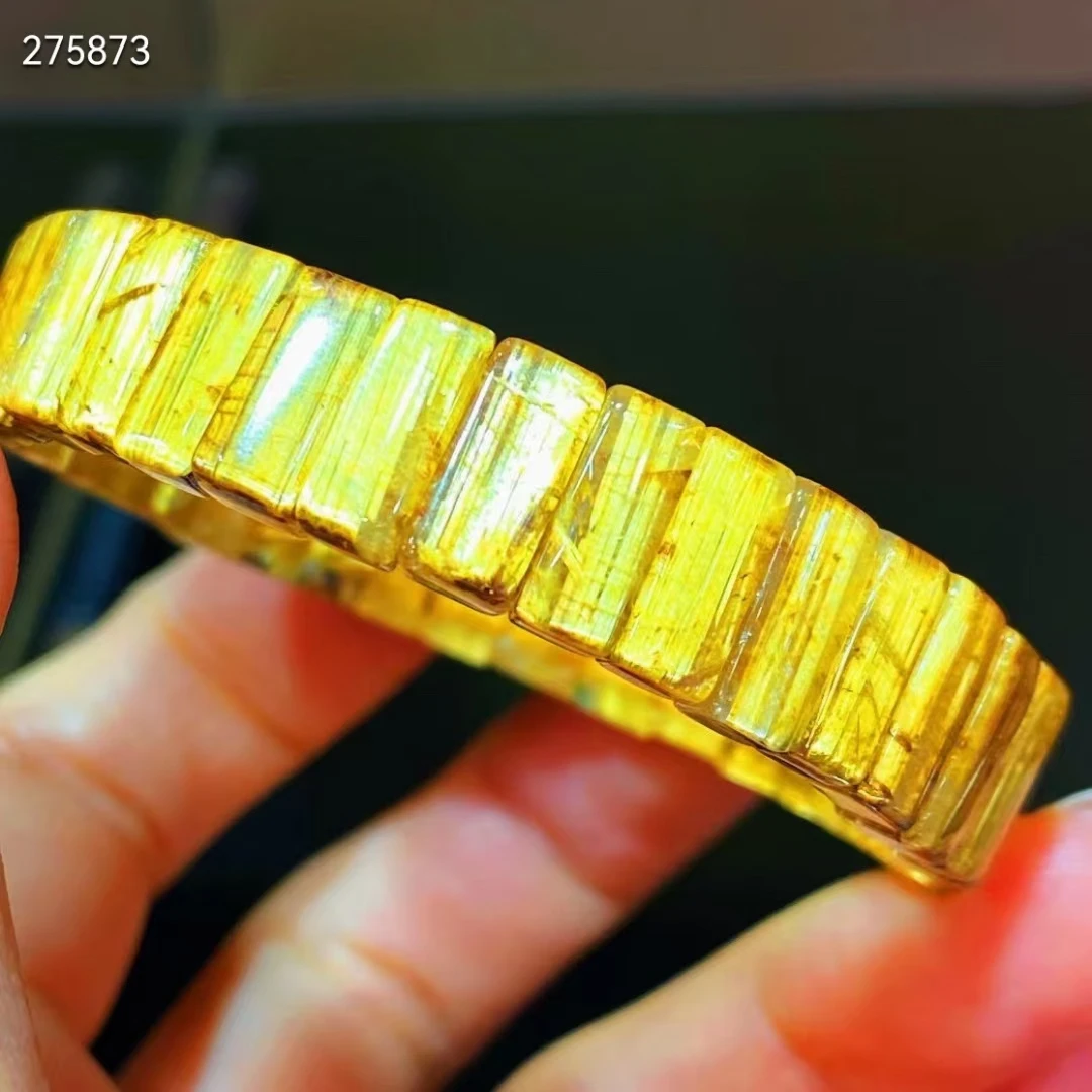 Genuine Natural Gold Rutilated Quartz Bracelet Clear Rectangle Beads 11.2x6.7x5.6mm Yellow Brazil Women Men Wealthy AAAAAA
Genuine Natural Gold Rutilated Quartz Bracelet Clear Rectangle Beads 11.2x6.7x5.6mm Yellow Brazil Women Men Wealthy AAAAAA