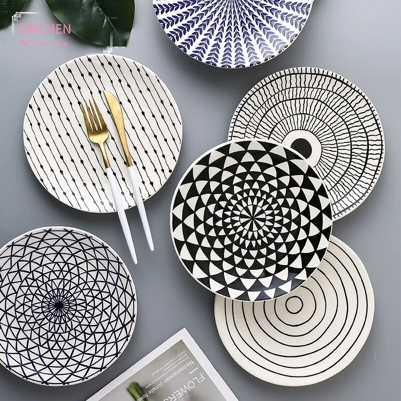 Nordic Creative Geometric Design Plates Underglaze Ceramic Handmade Dinner Serving Dish Plate Round Kitchen Tableware Home Decor
Nordic Creative Geometric Design Plates Underglaze Ceramic Handmade Dinner Serving Dish Plate Round Kitchen Tableware Home Decor