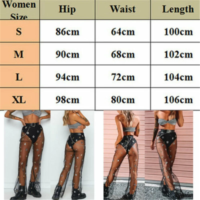 Women Sheer Mesh Flared Trousers Holiday Shiny Star High Waist See Through Beach Bikini Cover Up Pants
Women Sheer Mesh Flared Trousers Holiday Shiny Star High Waist See Through Beach Bikini Cover Up Pants