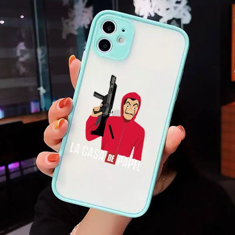 Money Heist Phone Cases Matte transparent For blue iPhone 12 Mini 11 Pro XR XS Max 7 8 Plus X Back Cover
Money Heist Phone Cases Matte transparent For blue iPhone 12 Mini 11 Pro XR XS Max 7 8 Plus X Back Cover