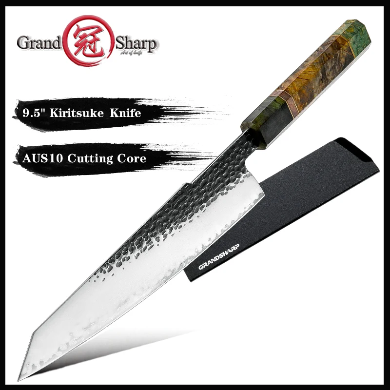 Нож шеф-повара Grandsharp 9,5 дюйма, лезвие молотка ручной работы, японская сталь Gyuto, резак для мясника, резак для нарезки, кухонные ножи, инструменты для готовки 
Нож шеф-повара Grandsharp 9,5 дюйма, лезвие молотка ручной работы, японская сталь Gyuto, резак для мясника, резак для нарезки, кухонные ножи, инструменты для готовки