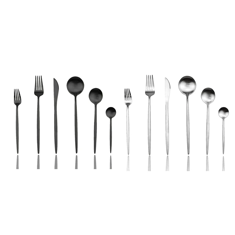 Cutlery Sets,Matte Flatware Set,Satin Finish 24 Piece 304 Stainless Steel Utensils Set for Home and Restaurant
Cutlery Sets,Matte Flatware Set,Satin Finish 24 Piece 304 Stainless Steel Utensils Set for Home and Restaurant