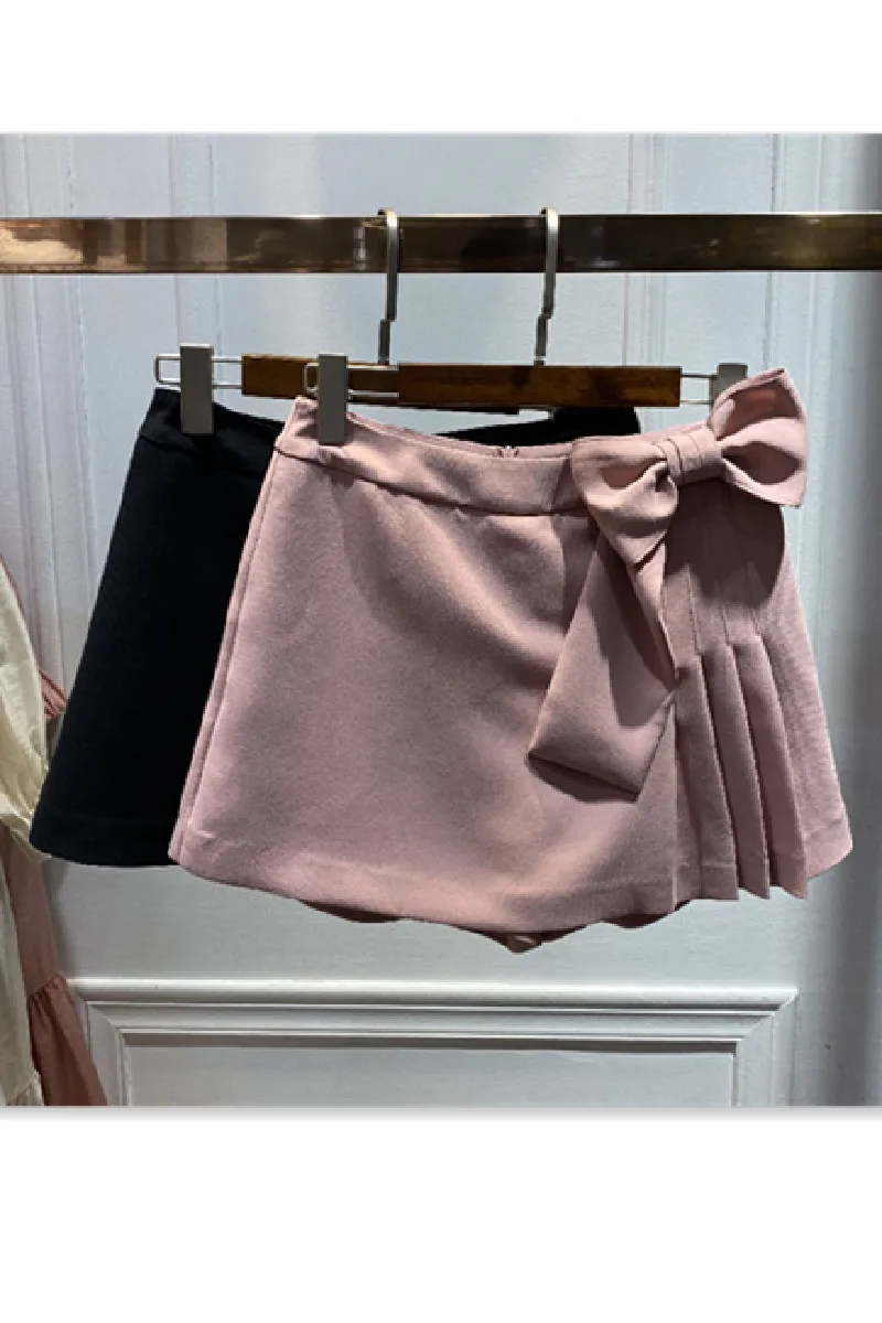 Pleated Shorts High Waist A-line Skirt Shorts Summer 2021 New Women's Bow Decorated Girl Sweet Shorts
Pleated Shorts High Waist A-line Skirt Shorts Summer 2021 New Women's Bow Decorated Girl Sweet Shorts