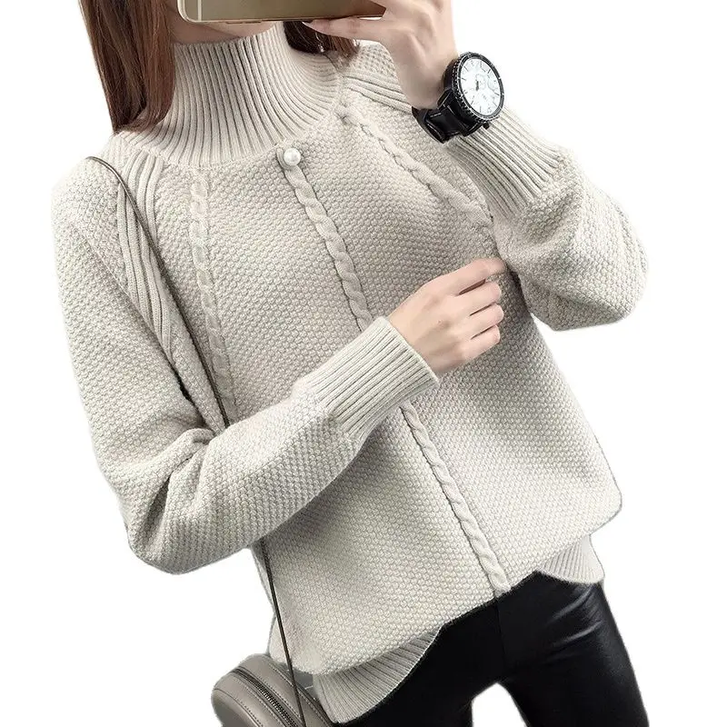 Женская водолазка Limited 2021 корейский Свободный толстый зимний женский свитер |