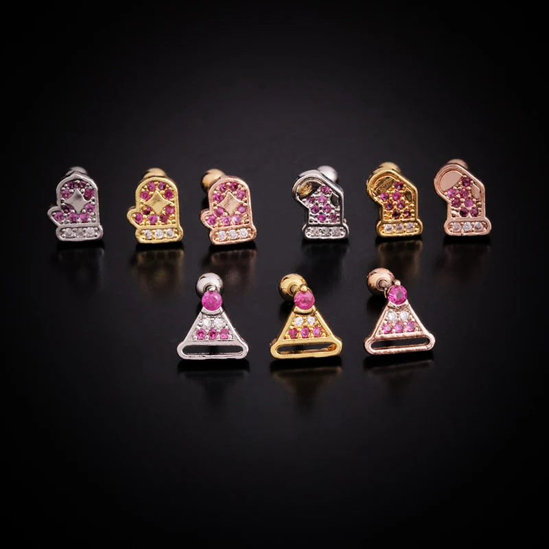 1PC Christmas Tiny Cartilage Piercing Jewelry Ear Piercing Studs Helix Earring Hat Gloves Socks Surgical Steel Stud Earrings 20G
1PC Christmas Tiny Cartilage Piercing Jewelry Ear Piercing Studs Helix Earring Hat Gloves Socks Surgical Steel Stud Earrings 20G