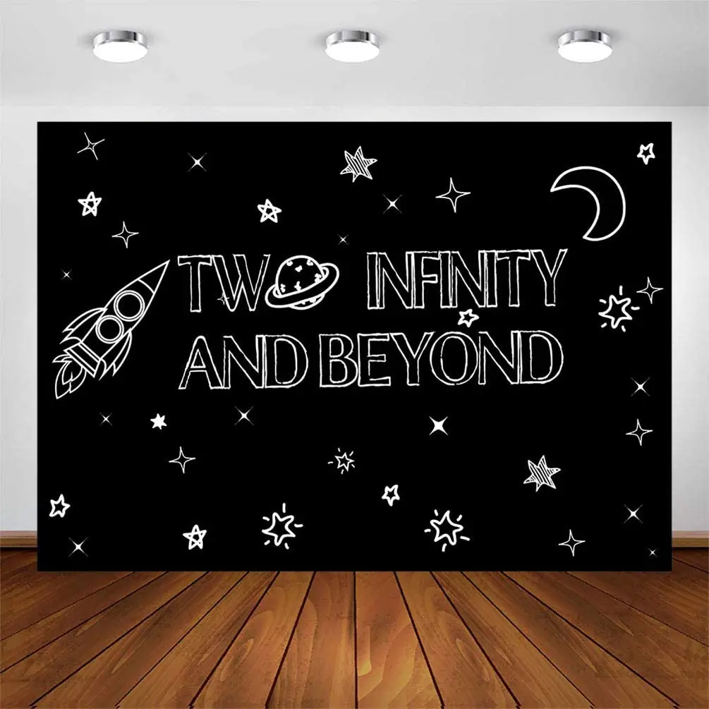 

Two Infinity and Beyond Backdrop for Girls Boys 2nd Bday Party Decorations Lightyear Outer Space 2nd Birthday Parties Banner