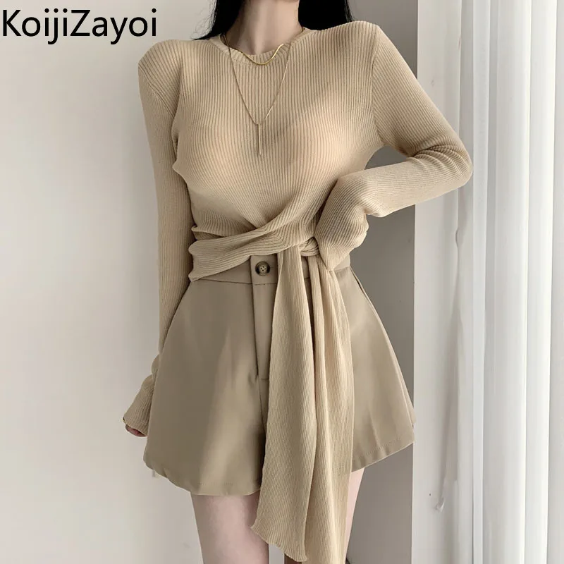 Koijizayoi 2022 Autumn Women Long Sleeve Knitted Sweaters Round Neck Ribbed Sweaters Soft Femme Bandage Jumper Pullovers Clothes
Koijizayoi 2022 Autumn Women Long Sleeve Knitted Sweaters Round Neck Ribbed Sweaters Soft Femme Bandage Jumper Pullovers Clothes