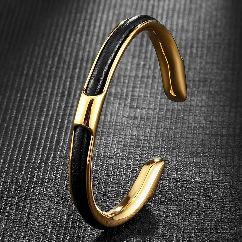 Men Stainless Steel Cuban Cuff Gold Black Bangle Fashion Leather Jewelry Bracelets Wristband Friends Gifts Wholesale Accessories
Men Stainless Steel Cuban Cuff Gold Black Bangle Fashion Leather Jewelry Bracelets Wristband Friends Gifts Wholesale Accessories