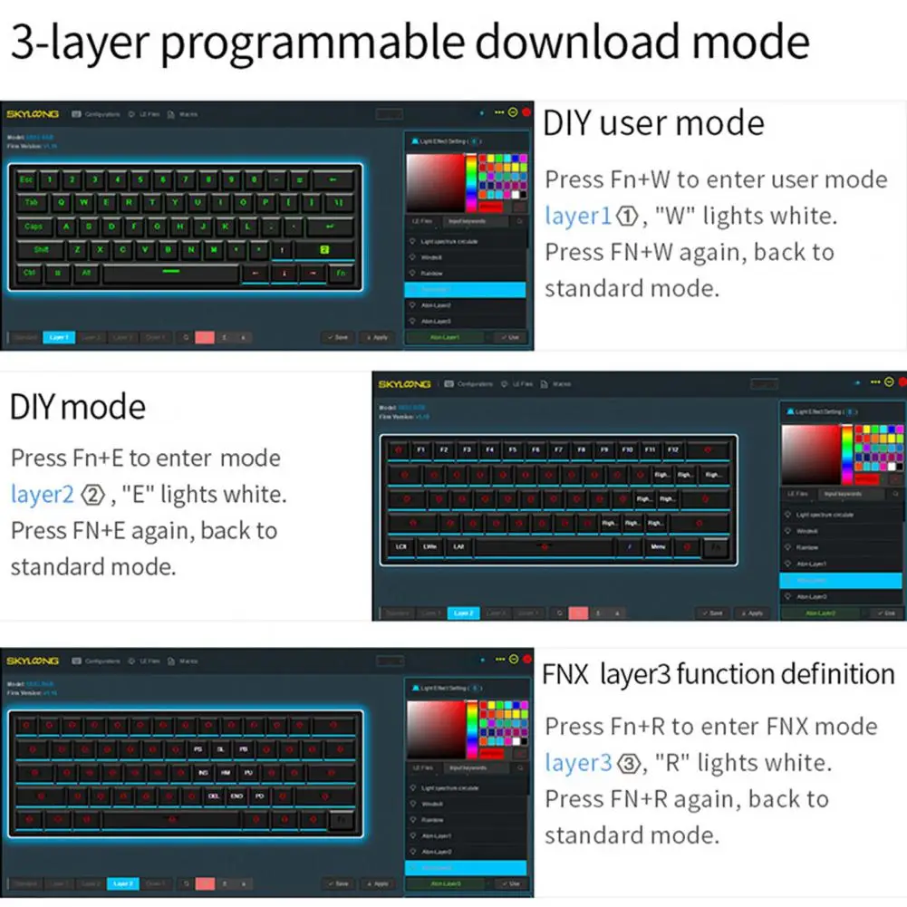 SKYLOONG GK-61 Mechanical Keyboard Multi Color Dustproof ABS LED Wired Keyboard for Computer Desktop Notebook Mechanical Shaft
SKYLOONG GK-61 Mechanical Keyboard Multi Color Dustproof ABS LED Wired Keyboard for Computer Desktop Notebook Mechanical Shaft