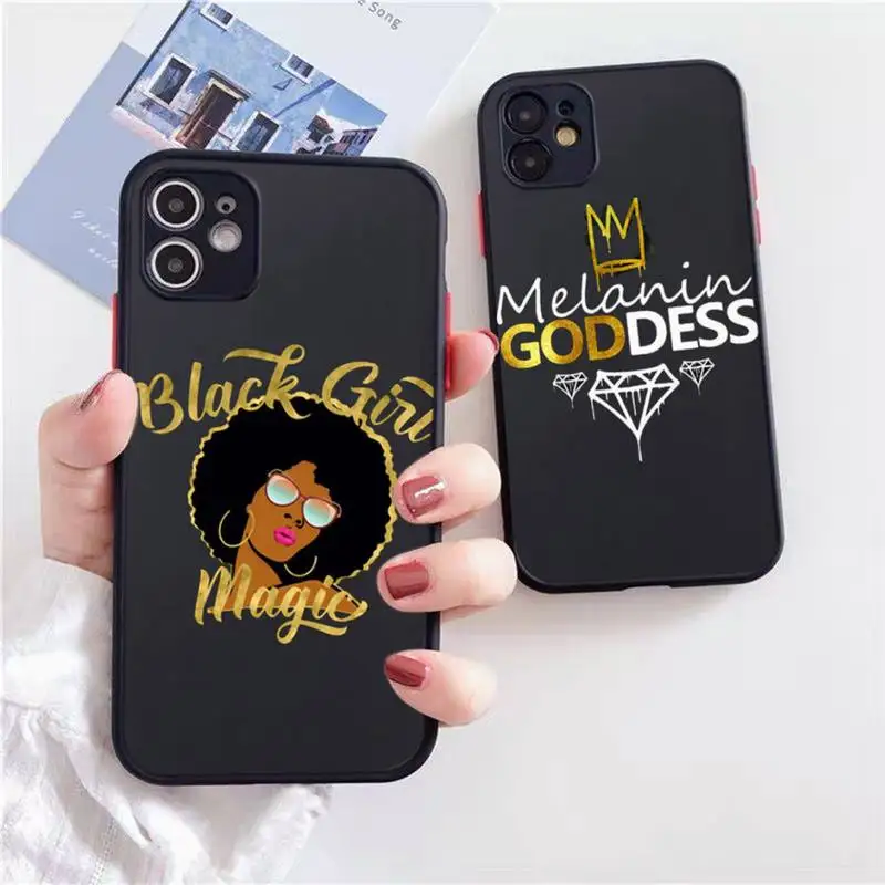 Afro Black Girl Magic Queen Phone Case Black Transparent Matte For IPhone 7 8 11 12 S Mini Pro X XS XR MAX Plus Cover Shell 
Afro Black Girl Magic Queen Phone Case Black Transparent Matte For IPhone 7 8 11 12 S Mini Pro X XS XR MAX Plus Cover Shell