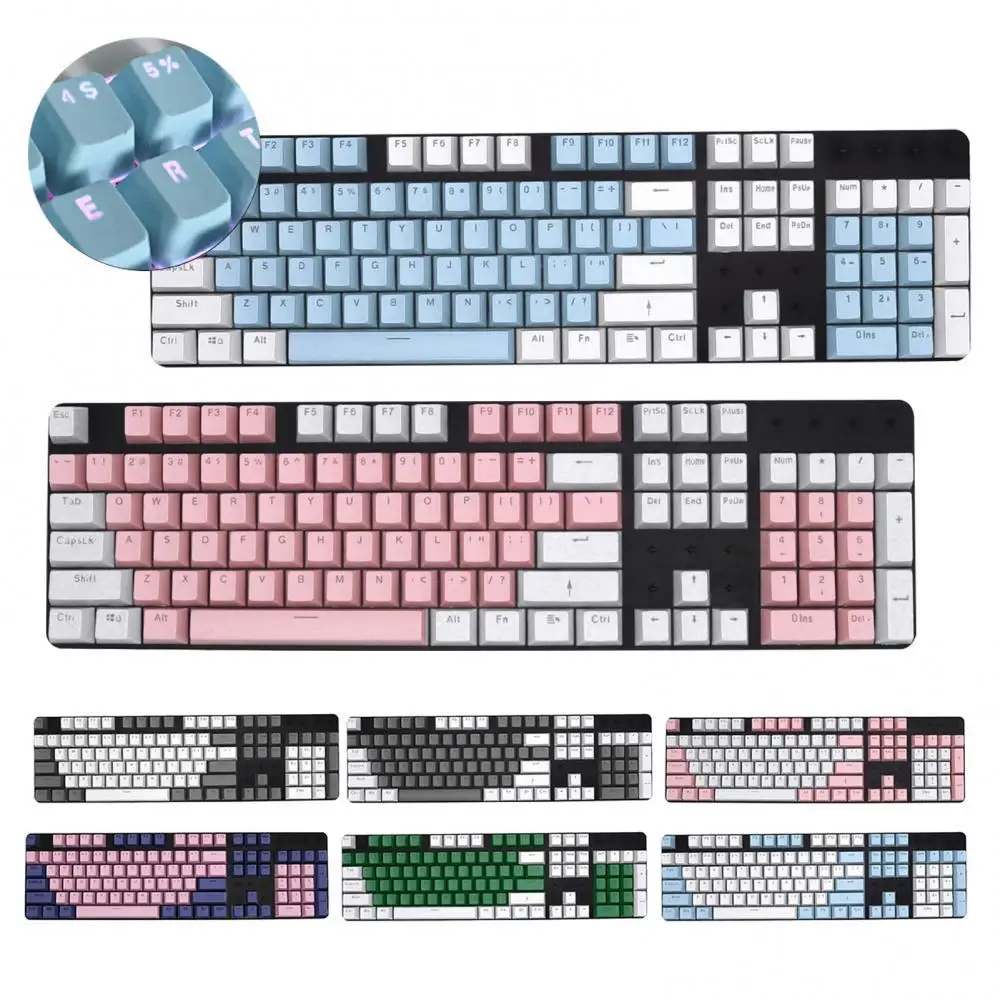 104 Keys Keycap Keyboard PBT Solid Color Backlight Key caps Replacement Keycap for Mechanical Keyboard
104 Keys Keycap Keyboard PBT Solid Color Backlight Key caps Replacement Keycap for Mechanical Keyboard