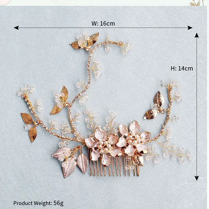 New Vine flower Hair Comb Branch crsytal Golden Leaf Headdress Stage Performance Bride wedding hair jewelry
New Vine flower Hair Comb Branch crsytal Golden Leaf Headdress Stage Performance Bride wedding hair jewelry