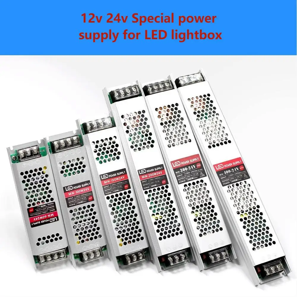 Ultra thin strip light box with built-in silent led switching power supply 12v300w 200w180w advertising light box 400W transform
Ultra thin strip light box with built-in silent led switching power supply 12v300w 200w180w advertising light box 400W transform