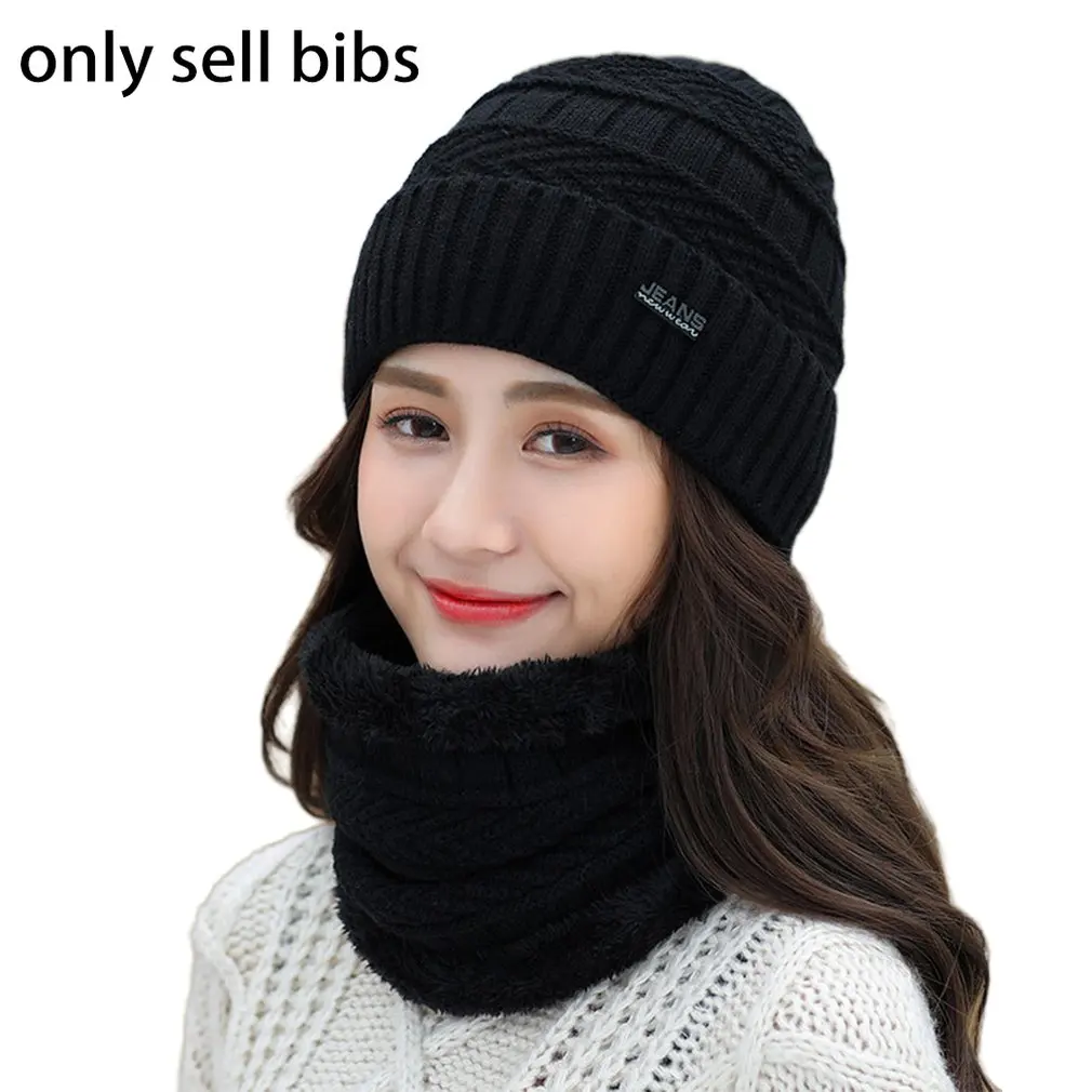 

3Pcs Scarf and Hat Winter Women Knitted Pompom Beanie Hat Thick Warm Cap Scarf Set Winter Women Accessories warm wool yarn new