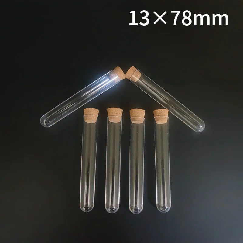 20pcs/lot 13x78mm Plastic Transparent Test Tubes With Cork Stopper Round Bottom Lab Supplies
20pcs/lot 13x78mm Plastic Transparent Test Tubes With Cork Stopper Round Bottom Lab Supplies