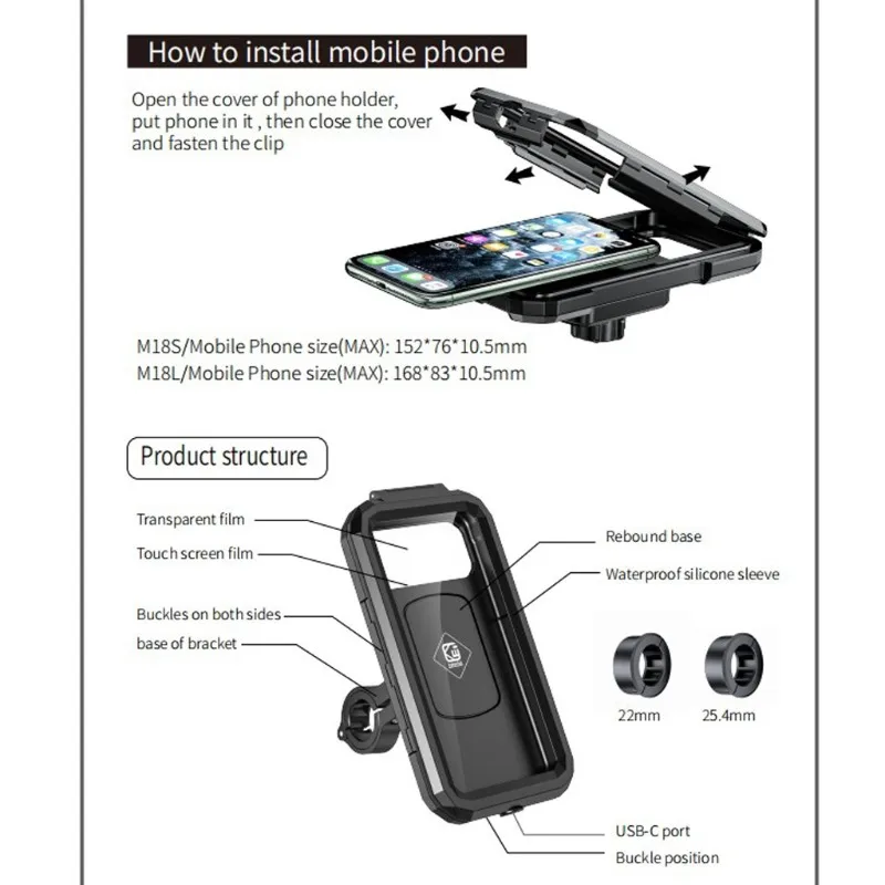 Waterproof Case Bike Motorcycle Handlebar Rear View Mirror Stand Holder for 4.7-6.8" Mobile Phone Mount Bag
Waterproof Case Bike Motorcycle Handlebar Rear View Mirror Stand Holder for 4.7-6.8" Mobile Phone Mount Bag