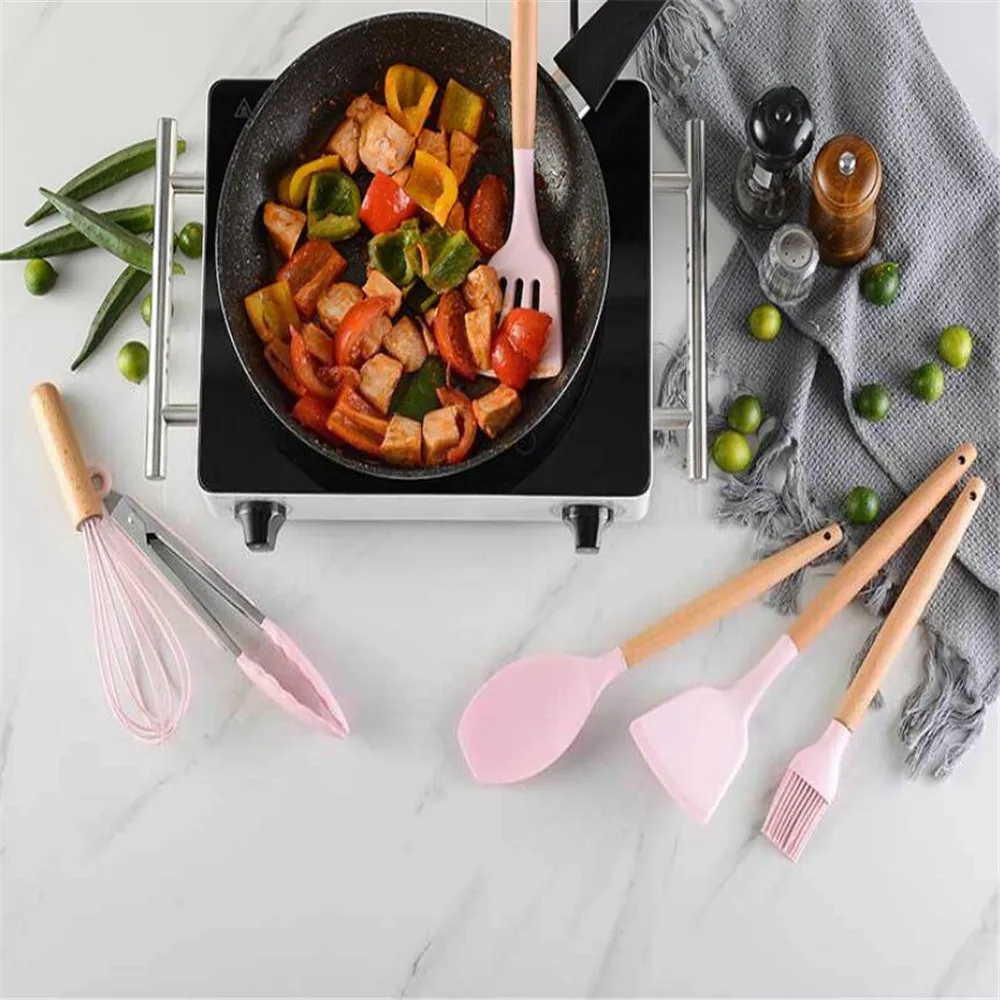 2021 New Silicone Cooking Tools Set Turner Tongs Spatula Soup Spoon Utensils Set Non-stick Shovel Oil Brush Kitchen Tool Gadgets
2021 New Silicone Cooking Tools Set Turner Tongs Spatula Soup Spoon Utensils Set Non-stick Shovel Oil Brush Kitchen Tool Gadgets