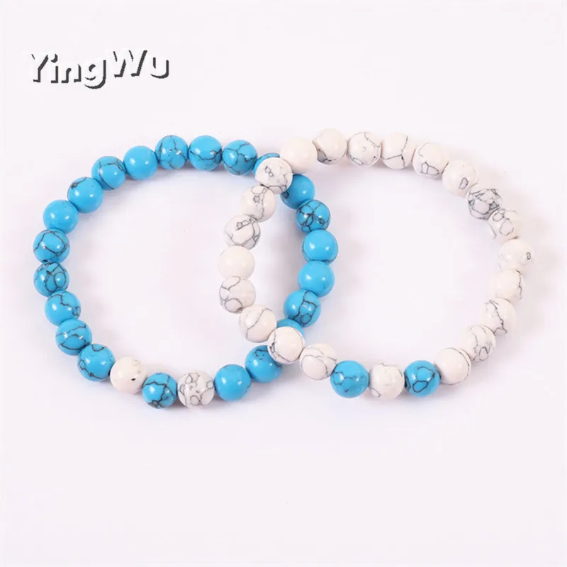 Yingwu Wholesale Sets Bracelets For Women&Men Blue White Couples Handmade Turquoises Round Beaded Wristband Bangle Male 10pairs
Yingwu Wholesale Sets Bracelets For Women&Men Blue White Couples Handmade Turquoises Round Beaded Wristband Bangle Male 10pairs