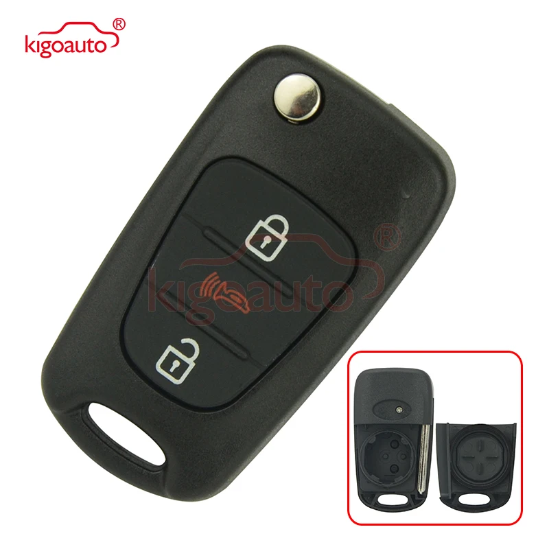 

Kigoauto Flip remote car key shell case for Kia Hyundai 3 button TOY49