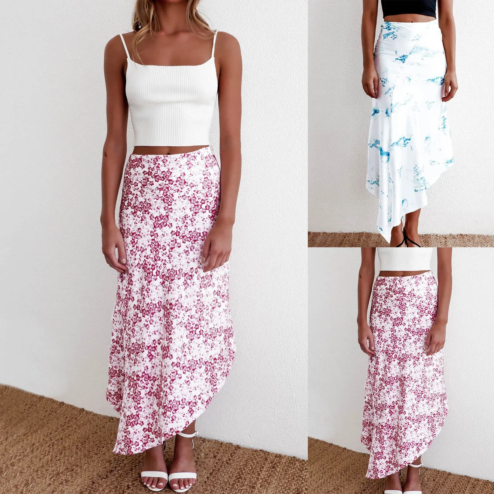 Women Wraps Skirts Summer High waist Party Casual Floral Printing Asymmetric Midi Skirt High street Clothes Falda de mujer
Women Wraps Skirts Summer High waist Party Casual Floral Printing Asymmetric Midi Skirt High street Clothes Falda de mujer