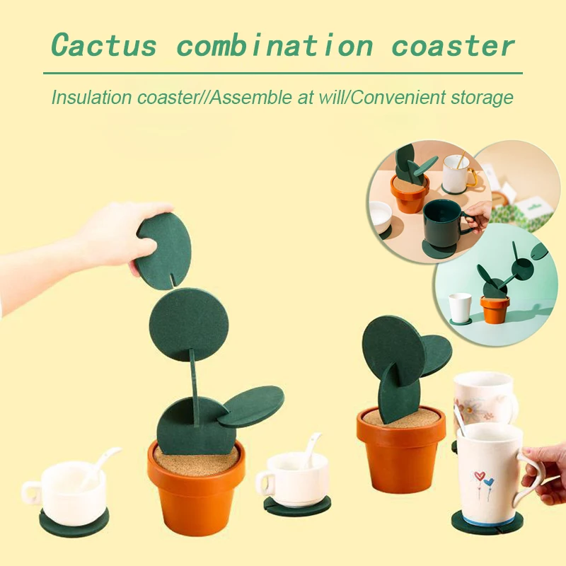 DIY Cactus Coaster Set Nonslip Pad Creatives Artificial Insulation Pad For Home Decoration FPing
DIY Cactus Coaster Set Nonslip Pad Creatives Artificial Insulation Pad For Home Decoration FPing