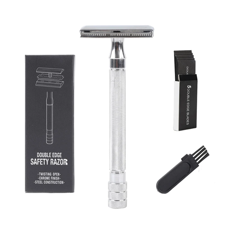 Classic Mens Shaving Adjustable Safety Shaving Razor With Small Brush & Blade
Classic Mens Shaving Adjustable Safety Shaving Razor With Small Brush & Blade