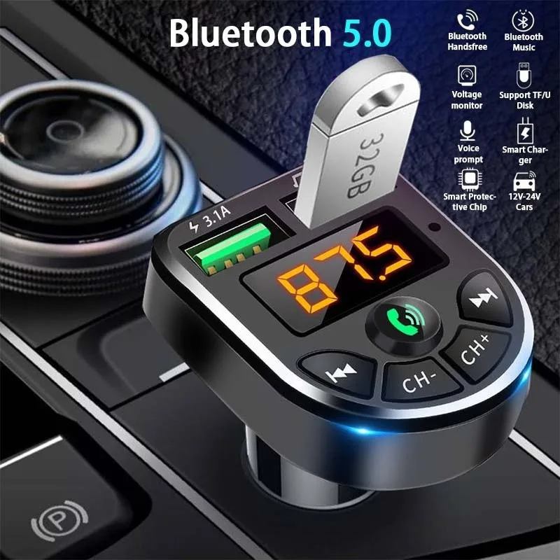 Автомобильный MP3-плеер 2021, Bluetooth 5,0, приемник, FM-передатчик, двойной USB QC3.1, зарядное устройство, U-диск/TF-карта, музыка
Автомобильный MP3-плеер 2021, Bluetooth 5,0, приемник, FM-передатчик, двойной USB QC3.1, зарядное устройство, U-диск/TF-карта, музыка