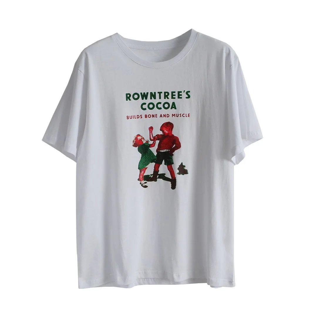 Women Korean Style Retro Printing Summer Cotton T-shirt Loose Hedging Women's Short-sleeved Solid Color All-match Free size Top
Women Korean Style Retro Printing Summer Cotton T-shirt Loose Hedging Women's Short-sleeved Solid Color All-match Free size Top