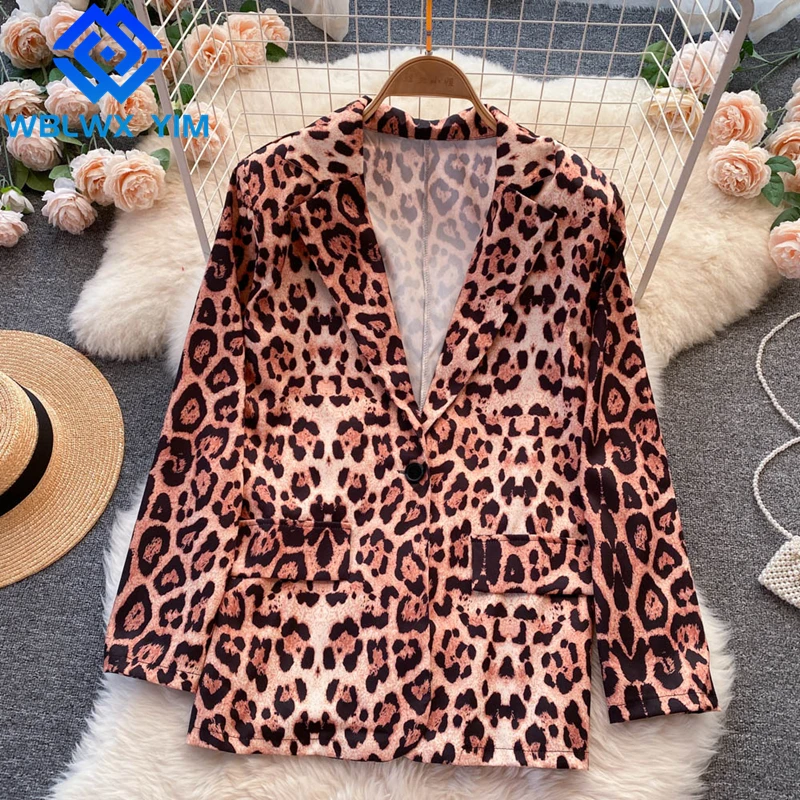 Autumn Blazer Jackets Women Lapel Fashion Leopard Print Suit Jacket Ladies Office Formal Blazers Coat High Quality Loose Suits
Autumn Blazer Jackets Women Lapel Fashion Leopard Print Suit Jacket Ladies Office Formal Blazers Coat High Quality Loose Suits