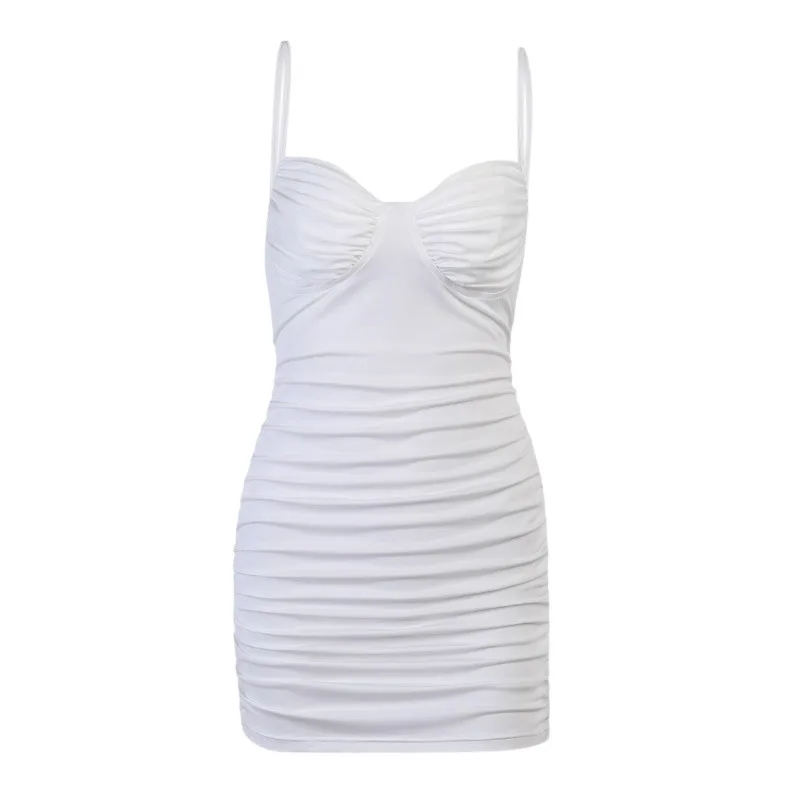 Sexy pleated display chest strap dress European and American summer new slim temperament skirt women
Sexy pleated display chest strap dress European and American summer new slim temperament skirt women