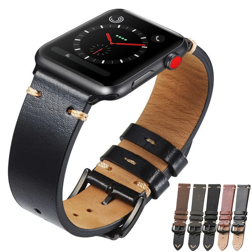 Apple Watchband 38mm 40mm 42mm 44mm Oil wax Leather Watch Strap for Apple Series 6 5 4 3 2 1 Leather Apple watch accessories
Apple Watchband 38mm 40mm 42mm 44mm Oil wax Leather Watch Strap for Apple Series 6 5 4 3 2 1 Leather Apple watch accessories