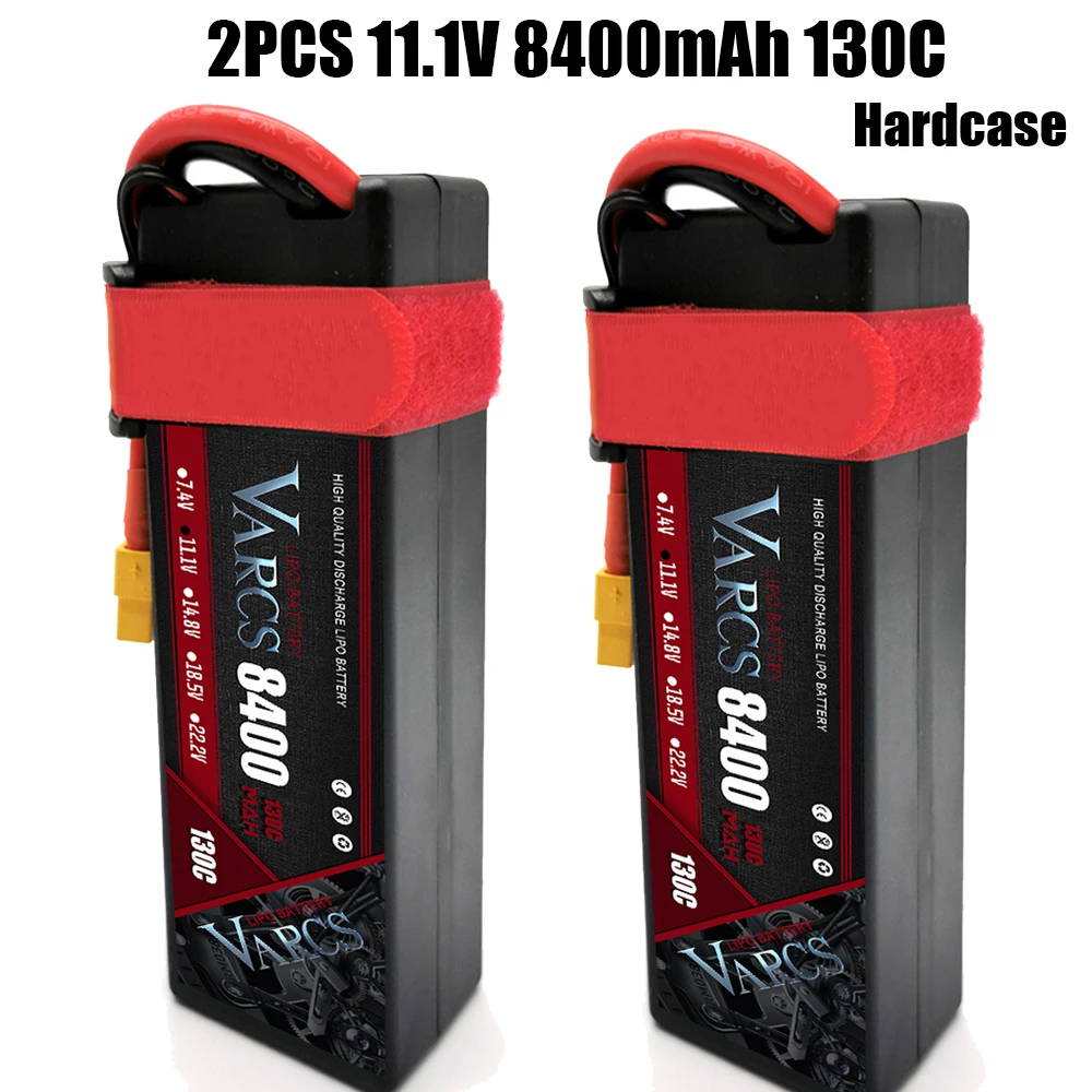 2PCS VARCS Lipo Batteries 3S 11.1V 8400mAh 130C/260C HardCase for RC 1/8 /10 Car Off-Road Buggy Truck Boats Drone salash Parts
2PCS VARCS Lipo Batteries 3S 11.1V 8400mAh 130C/260C HardCase for RC 1/8 /10 Car Off-Road Buggy Truck Boats Drone salash Parts