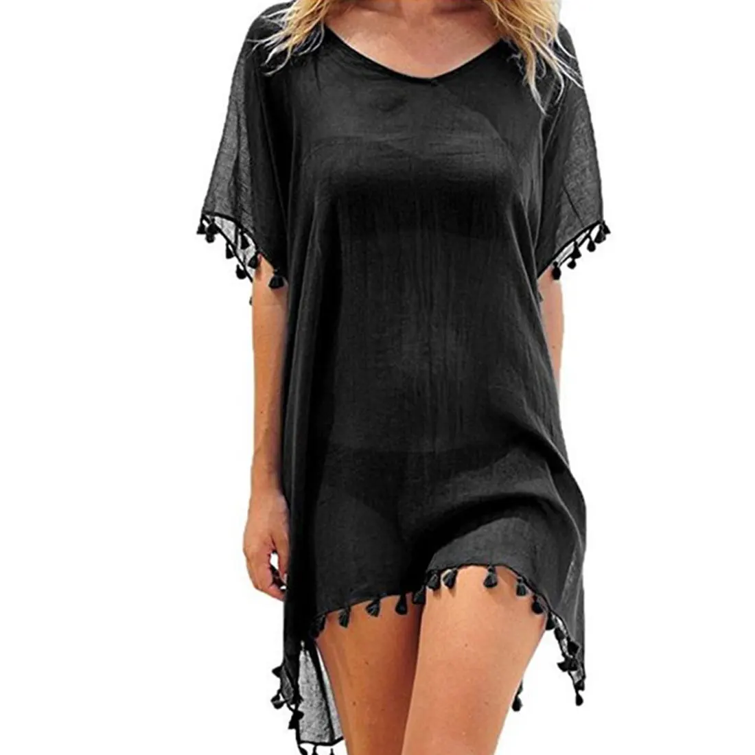 New Chiffon Tassels Beach Dress Women Bohemian Bikini Cover Up Solid Color Pareo Cover Ups Summer Loose Straight Mini Dress
New Chiffon Tassels Beach Dress Women Bohemian Bikini Cover Up Solid Color Pareo Cover Ups Summer Loose Straight Mini Dress