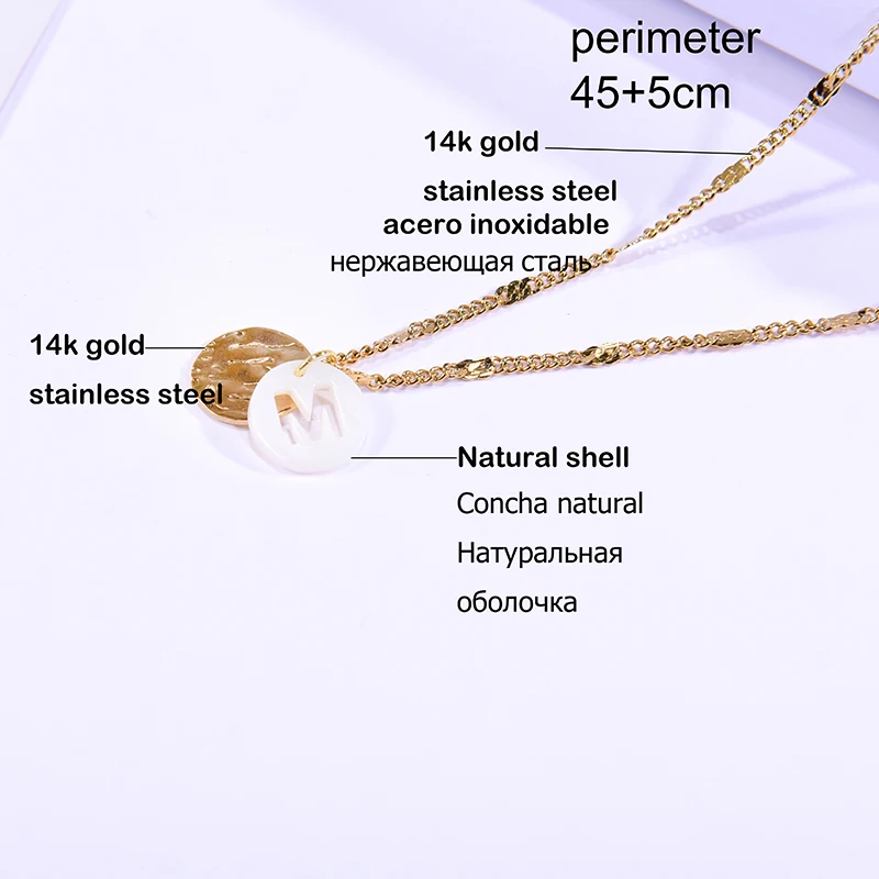 Ожерелье инициальное золотистое из нержавеющей стали для женщин модный чокер с