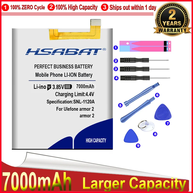 HSABAT 0 цикл 7000 мАч аккумулятор для Ulefone Armor 2 5 дюйма Helio P25 высокое качество Мобильный