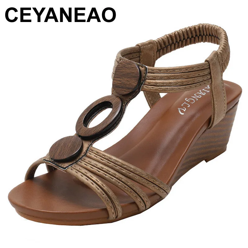 CEYANEAO Summer Fashion Sandals Women Wooden Button Design Wedges Heel Ladies Shoes Soft Leather Female T Strap Sandals Large
CEYANEAO Summer Fashion Sandals Women Wooden Button Design Wedges Heel Ladies Shoes Soft Leather Female T Strap Sandals Large