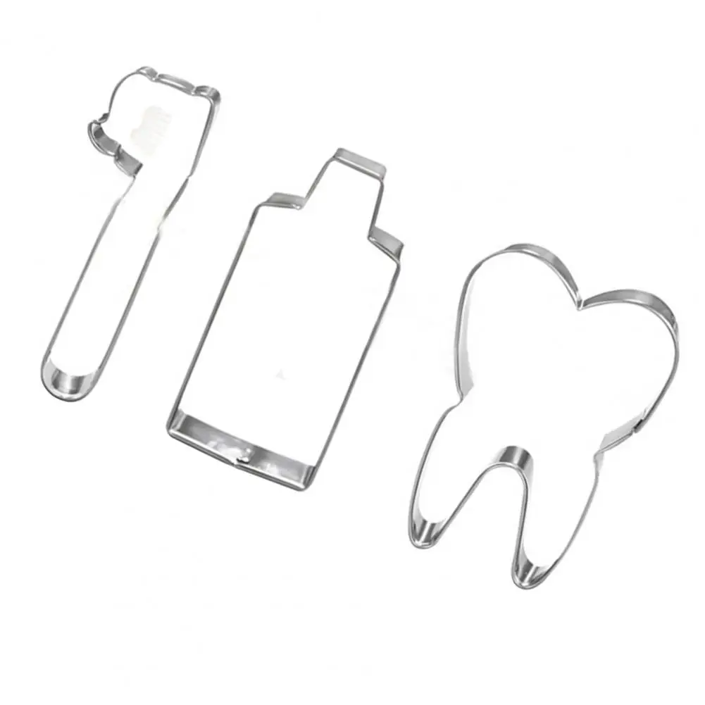 HOT SALES!!! 3 Pcs/Set Stainless Steel Toothpaste Toothbrush Tooth Cookie Cutter Cake Molds
HOT SALES!!! 3 Pcs/Set Stainless Steel Toothpaste Toothbrush Tooth Cookie Cutter Cake Molds