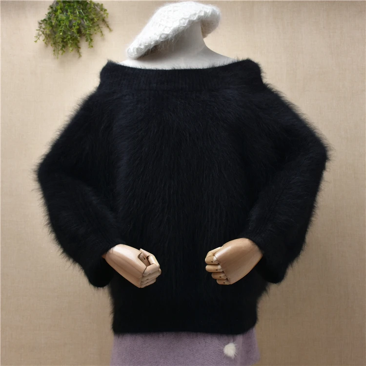 female women winter thick warm hairy mink cashmere black slash neck off shoulder loose cardigan angora loose jacket coat sweater
female women winter thick warm hairy mink cashmere black slash neck off shoulder loose cardigan angora loose jacket coat sweater
