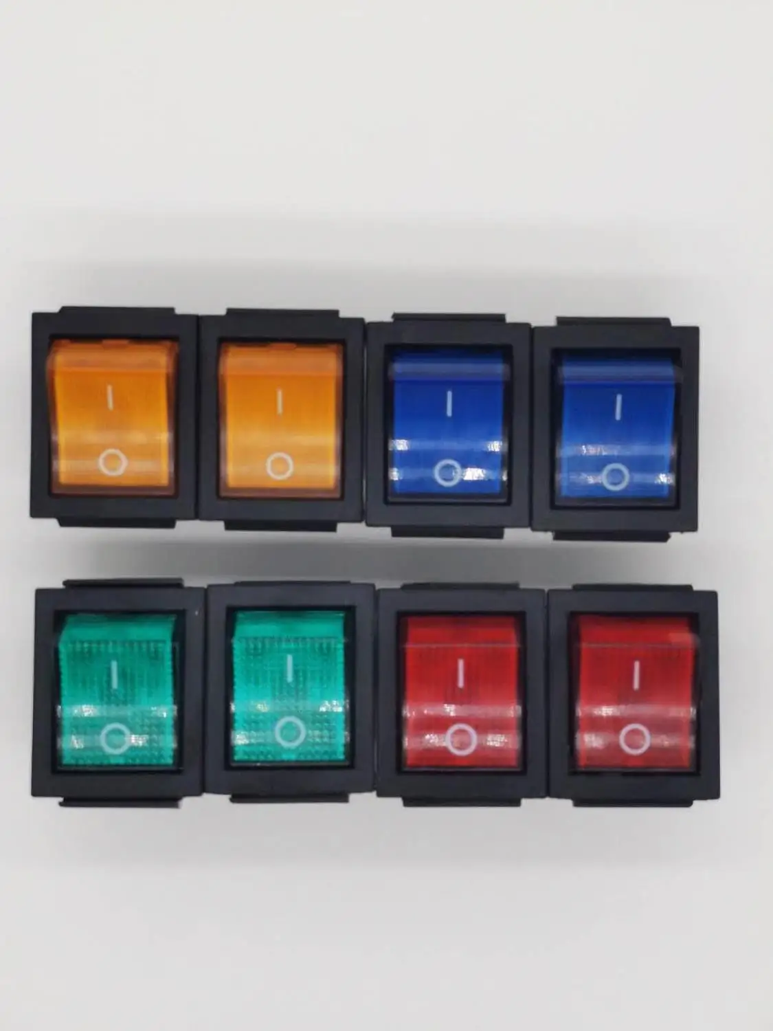 5PCS KCD4-202 DPST boat rocker switch power switch 4 feet with red green blue yellow light 31x25mm 20A 125VAC 16A 250VAC
5PCS KCD4-202 DPST boat rocker switch power switch 4 feet with red green blue yellow light 31x25mm 20A 125VAC 16A 250VAC
