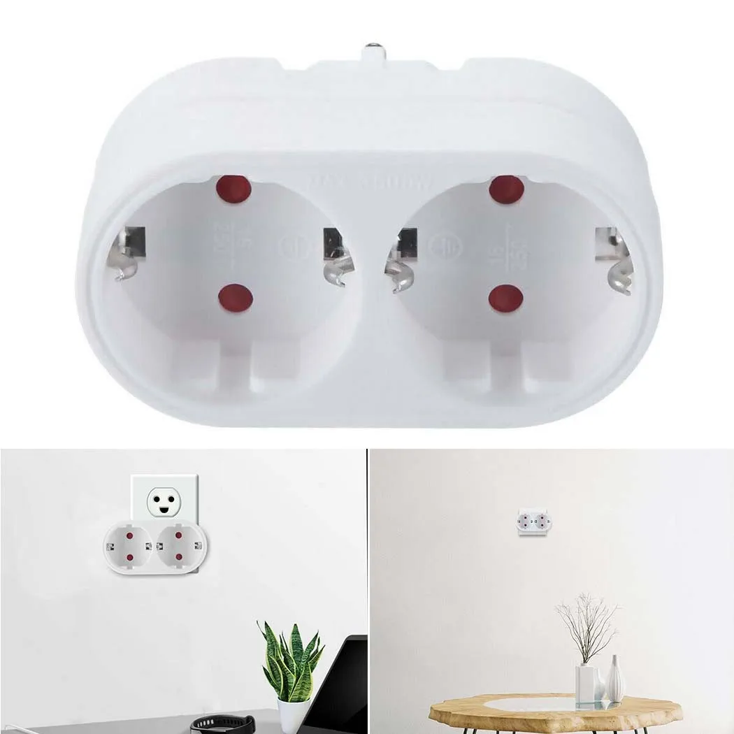 Household Power Plug Adapter EU German Conversion Plug 1 TO 2 Power Outlet Travel Socket Adapter 16A 250V
Household Power Plug Adapter EU German Conversion Plug 1 TO 2 Power Outlet Travel Socket Adapter 16A 250V
