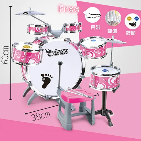 Fashion Large Children Music Jazz Drums Set ( 6 drums + 2 cymbals ) Thickened Eardrum Drum Score Seat Children percussion toys
Fashion Large Children Music Jazz Drums Set ( 6 drums + 2 cymbals ) Thickened Eardrum Drum Score Seat Children percussion toys