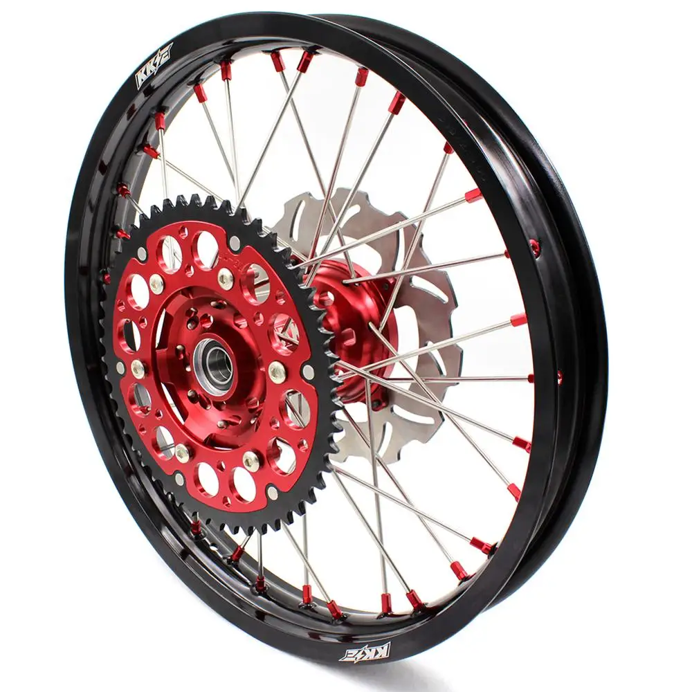KKE 21 & 19 MX набор колес для Honda CRF250R CRF450R 2015 2020 красные ниппели 270 мм дисковые