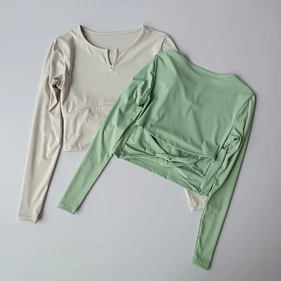 Exposed Navel Short Slim Fit Sports Long Sleeve Women's Quick Drying T-shirt V-neck Open Back Running Training Fitness Yoga Suit 
Exposed Navel Short Slim Fit Sports Long Sleeve Women's Quick Drying T-shirt V-neck Open Back Running Training Fitness Yoga Suit