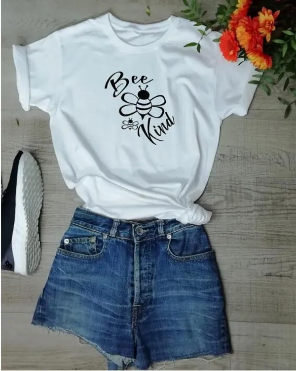 Women Bee Kind Printed White Aesthetic Soft Top Floral Hipster Crew Neck Tee Graphics Summer Funny Slogan T-Shirt
Women Bee Kind Printed White Aesthetic Soft Top Floral Hipster Crew Neck Tee Graphics Summer Funny Slogan T-Shirt