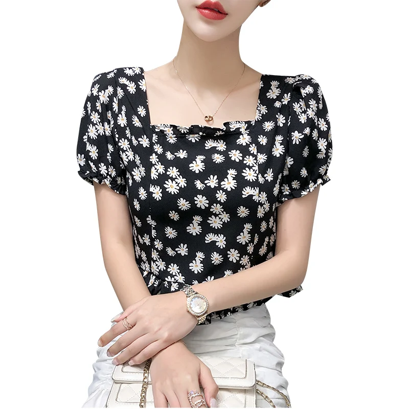 Short-sleeved Sexy Chiffon Shirt 2021 Summer Blusas Mujer De Moda 2021 Blusas Dropshipping Elegantes Print Lantern Sleeve 0168
Short-sleeved Sexy Chiffon Shirt 2021 Summer Blusas Mujer De Moda 2021 Blusas Dropshipping Elegantes Print Lantern Sleeve 0168