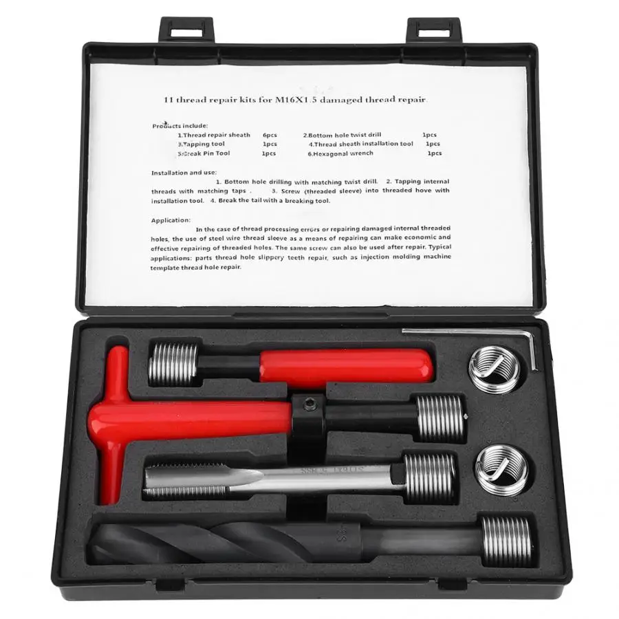 11Pcs Stainless Steel Thread Repair Kit Twisted Drill Wrench Insertion tool for high voltage switchgear microwave communication
11Pcs Stainless Steel Thread Repair Kit Twisted Drill Wrench Insertion tool for high voltage switchgear microwave communication
