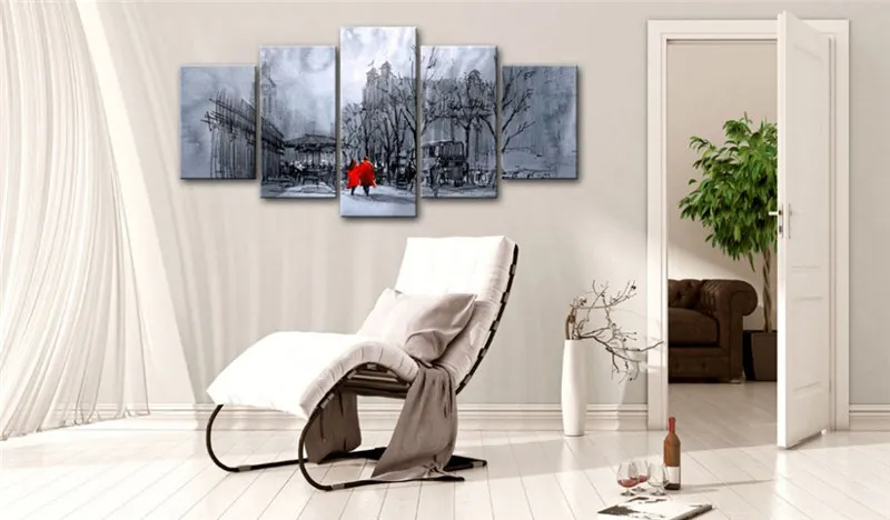 Abstract Canvas Art Painting 5 Pieces Romantic Couple In Red Clothing Stroll on Street Scenery Brown Background Home Decor
Abstract Canvas Art Painting 5 Pieces Romantic Couple In Red Clothing Stroll on Street Scenery Brown Background Home Decor