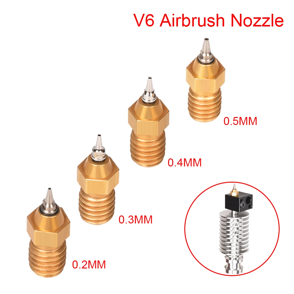 V6 Airbrush Nozzle Budaschnozzle1.1 Brass Nozzle 0.2/0.3/0.4/0.5MM Removal Tips For E3D V6 Hotend Extruder 3D Printer Parts
V6 Airbrush Nozzle Budaschnozzle1.1 Brass Nozzle 0.2/0.3/0.4/0.5MM Removal Tips For E3D V6 Hotend Extruder 3D Printer Parts