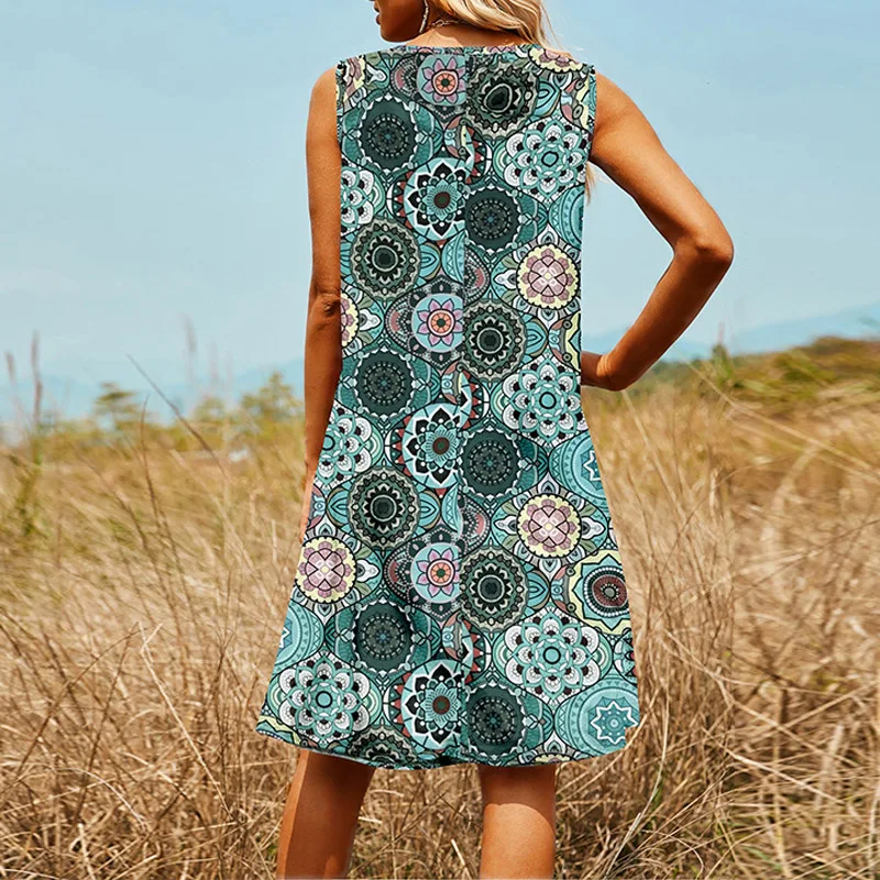 2021 Fashion Retro Print Tie-dye Ethnic Print Party Dress Women Elegant V-Neck Sleeveless Dresses Casual Loose Tank Beach Dresse
2021 Fashion Retro Print Tie-dye Ethnic Print Party Dress Women Elegant V-Neck Sleeveless Dresses Casual Loose Tank Beach Dresse